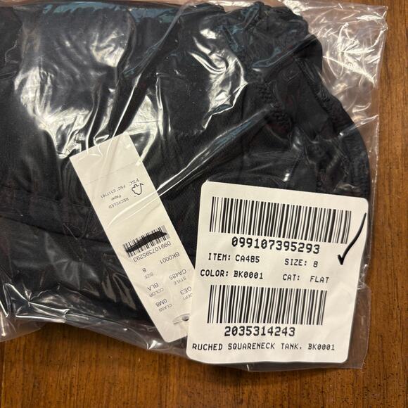 J Crew Ruched Square Neck One Piece Swim Suit 8 Black NWT Beach CA485 J.Crew - Picture 5 of 5